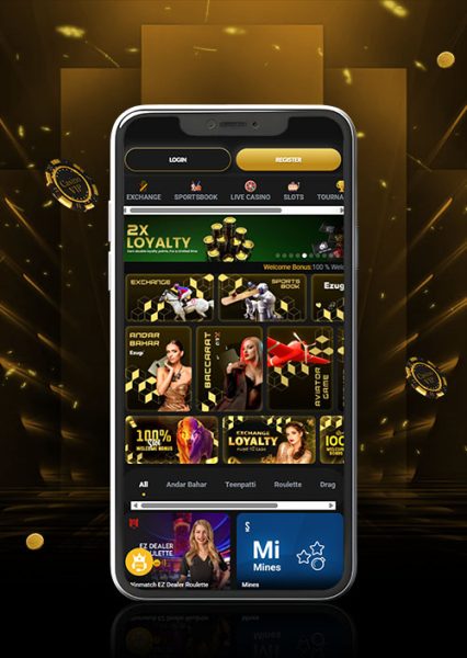 KheloStar interface showcasing category navigation and user rewards