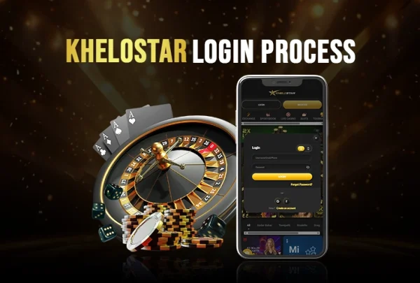 Khelostar login screen displayed on phone with login process title.