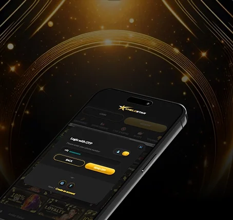 Khelostar registration screen with mobile number and email entry form.
