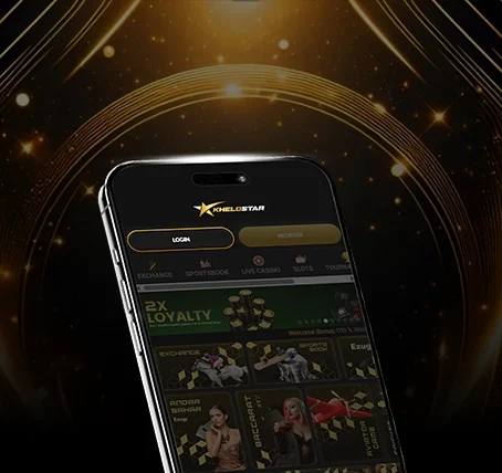 Khelostar mobile screen showing the sign-up button on homepage.