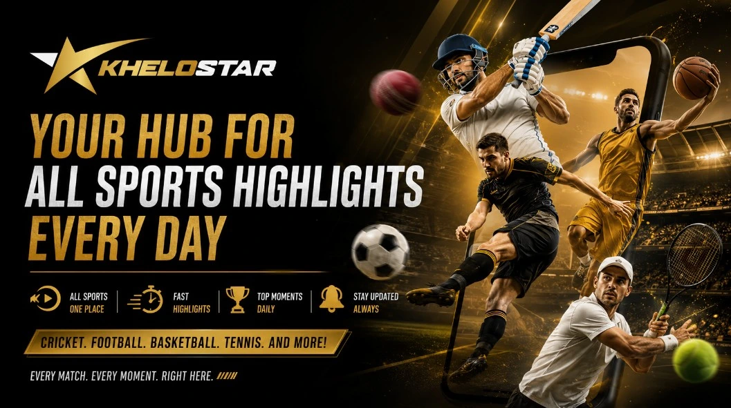 Khelostar hub featuring cricket, football, basketball, and tennis highlights in one place